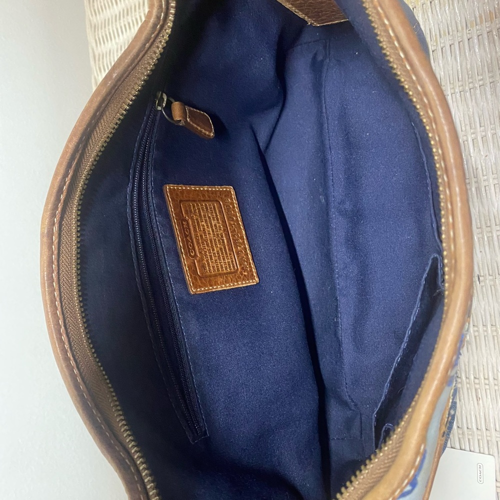 Coach Patchwork Blue Multi Canvas & Leather Hobo Tote - Picture 6 of 8